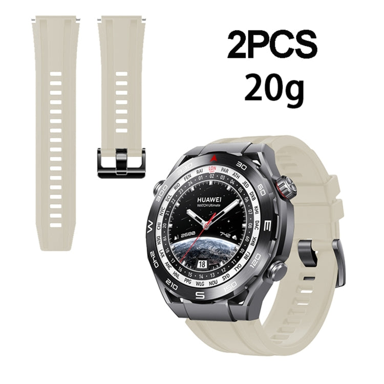 2pcs Regular Style For Huawei Watch Ultimate Silicone Replacement Watch Band(Starlight Color) -  by PMC Jewellery | Online Shopping South Africa | PMC Jewellery