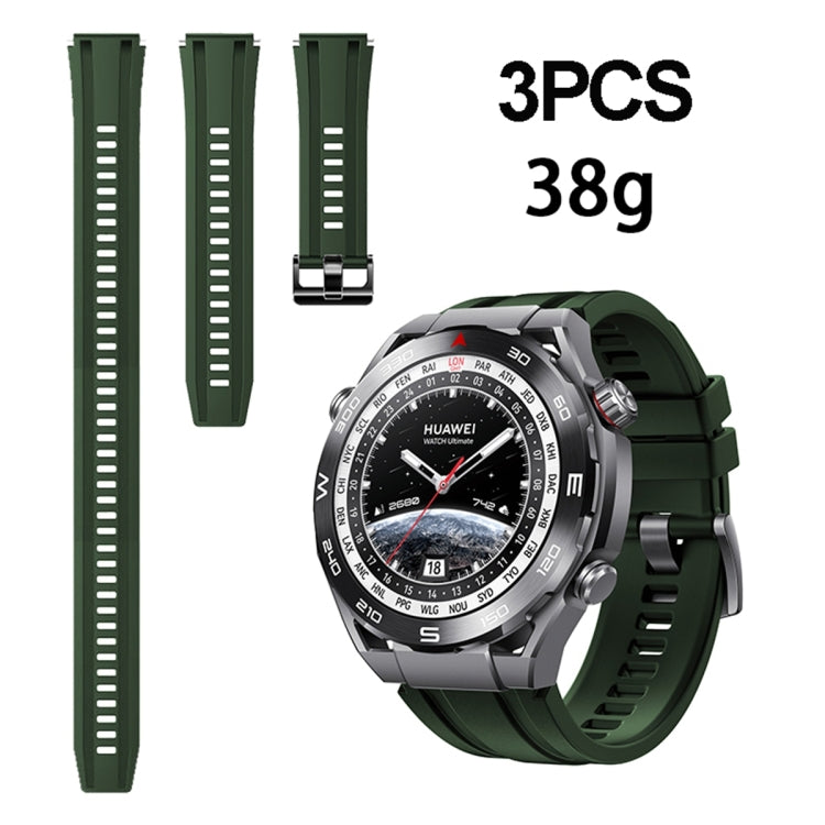 3pcs Longer Style For Huawei Watch Ultimate Silicone Replacement Watch Band(Green) -  by PMC Jewellery | Online Shopping South Africa | PMC Jewellery