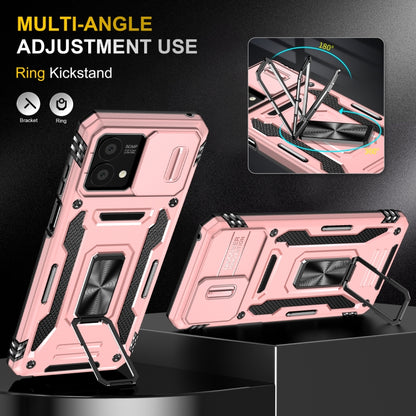 For Motorola Moto G Stylus 2023 Armor PC + TPU Camera Shield Phone Case(Rose Gold) - Motorola Cases by PMC Jewellery | Online Shopping South Africa | PMC Jewellery