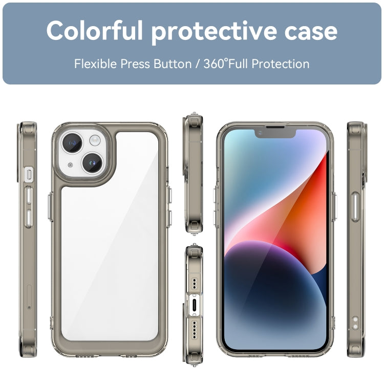 For iPhone 15 Colorful Series Acrylic + TPU Phone Case(Transparent Grey) - iPhone 15 Cases by PMC Jewellery | Online Shopping South Africa | PMC Jewellery