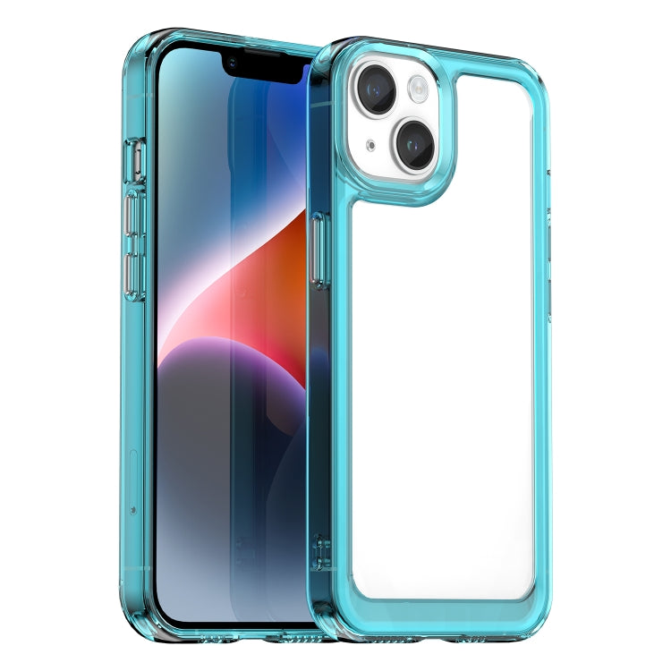 For iPhone 15 Colorful Series Acrylic + TPU Phone Case(Transparent Blue) - iPhone 15 Cases by PMC Jewellery | Online Shopping South Africa | PMC Jewellery