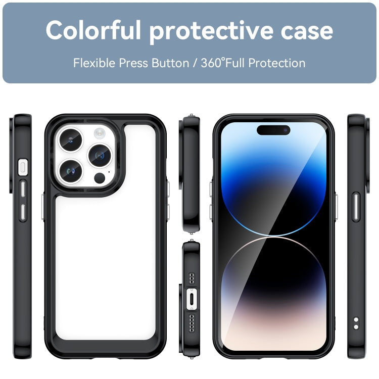 For iPhone 15 Pro Colorful Series Acrylic + TPU Phone Case(Black) - iPhone 15 Pro Cases by PMC Jewellery | Online Shopping South Africa | PMC Jewellery