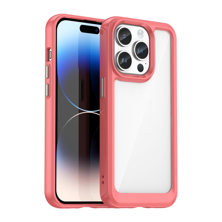 For iPhone 15 Pro Colorful Series Acrylic + TPU Phone Case(Red) - iPhone 15 Pro Cases by PMC Jewellery | Online Shopping South Africa | PMC Jewellery