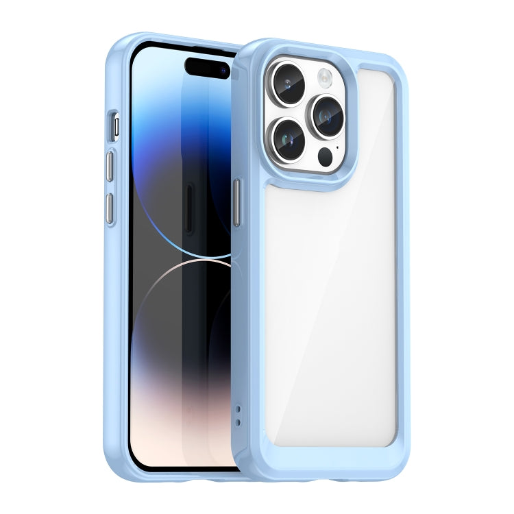 For iPhone 15 Pro Max Colorful Series Acrylic + TPU Phone Case(Blue) - iPhone 15 Pro Max Cases by PMC Jewellery | Online Shopping South Africa | PMC Jewellery