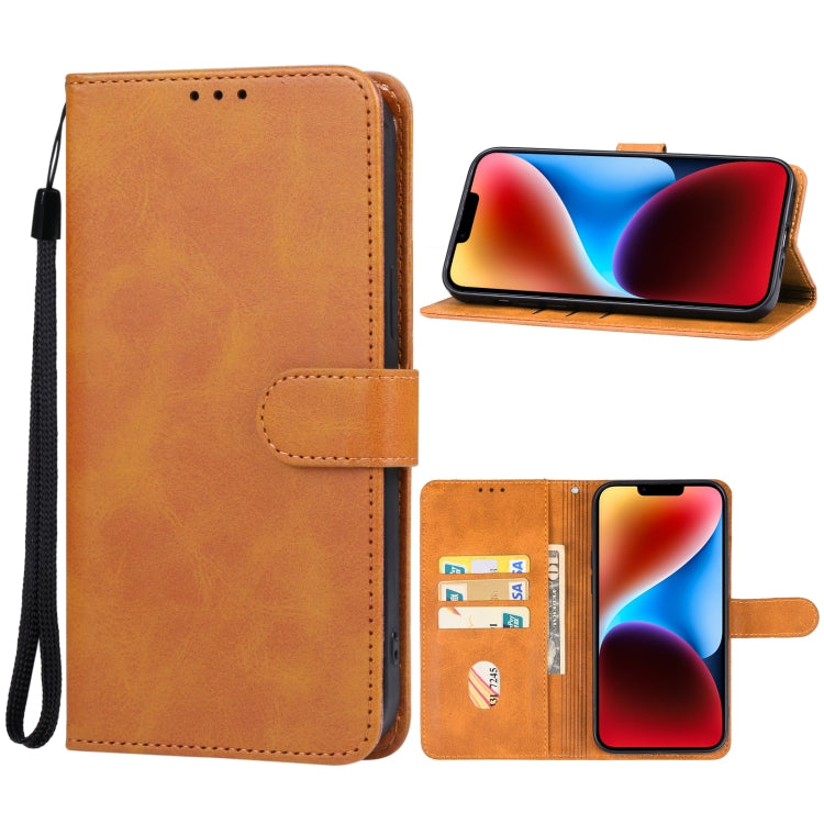 For iPhone 15 Plus Leather Phone Case(Brown) - iPhone 15 Plus Cases by PMC Jewellery | Online Shopping South Africa | PMC Jewellery