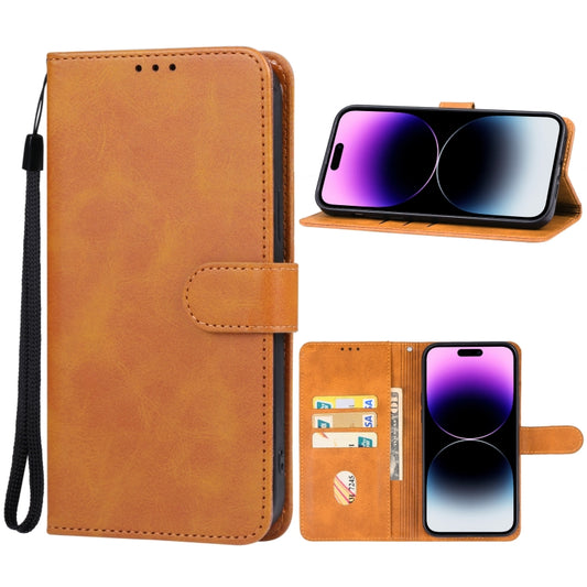 For iPhone 15 Pro Max Leather Phone Case(Brown) - iPhone 15 Pro Max Cases by PMC Jewellery | Online Shopping South Africa | PMC Jewellery