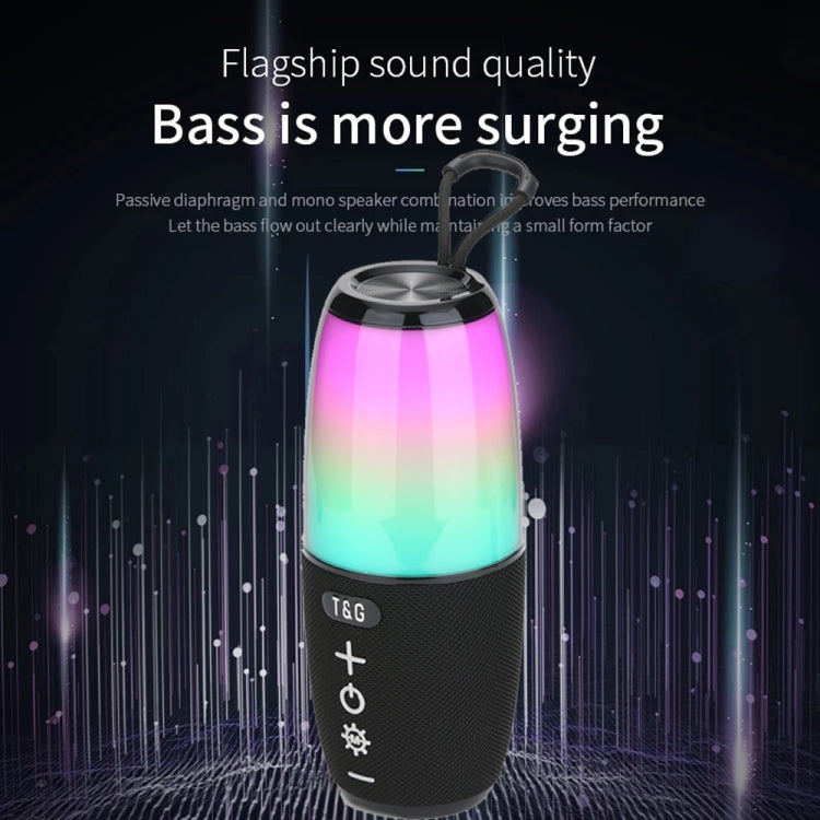 T&G TG644 5W High Power RGB Light Portable Bluetooth Speaker(Dark Green) - Waterproof Speaker by T&G | Online Shopping South Africa | PMC Jewellery