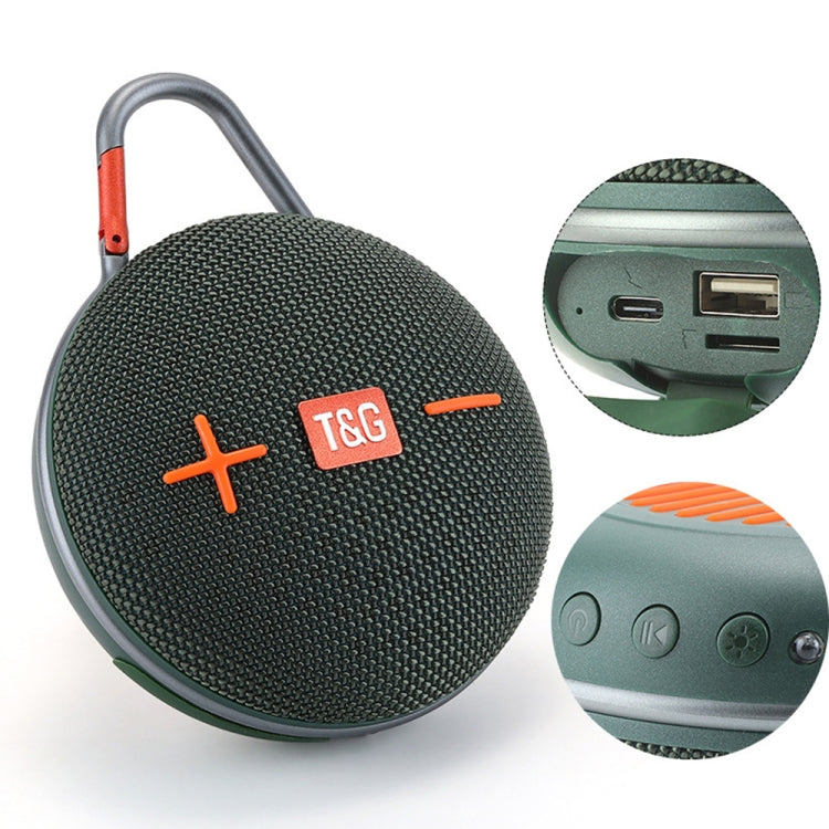 T&G TG648 TWS Outdoor Mini Portable Wireless Bluetooth Speaker with LED Light(Dark Green) - Mini Speaker by T&G | Online Shopping South Africa | PMC Jewellery