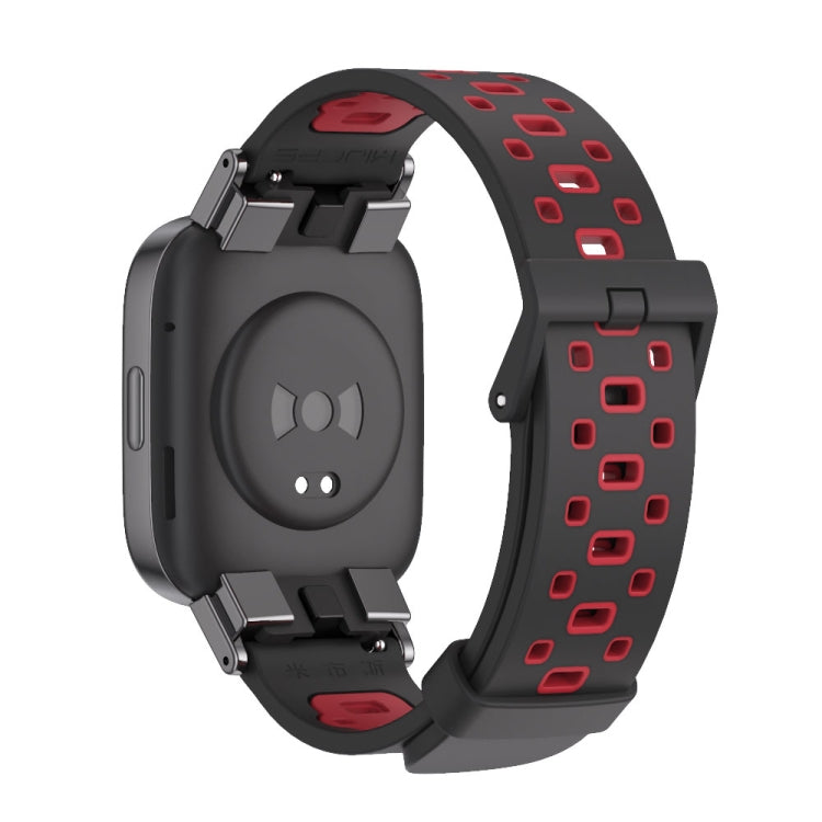 For Redmi Watch 3 Mijobs Square Hole Breathable TPU Watch Band(Black Red) -  by MIJOBS | Online Shopping South Africa | PMC Jewellery