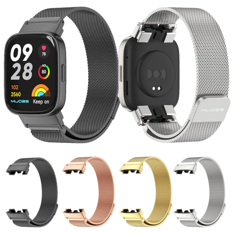 For Redmi Watch 3 Mijobs Milan Magnetic Metal Watch Band(Black) -  by MIJOBS | Online Shopping South Africa | PMC Jewellery