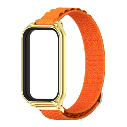 For Redmi Band 2 Mijobs Metal Shell Nylon Breathable Watch Band(Orange Gold) -  by MIJOBS | Online Shopping South Africa | PMC Jewellery