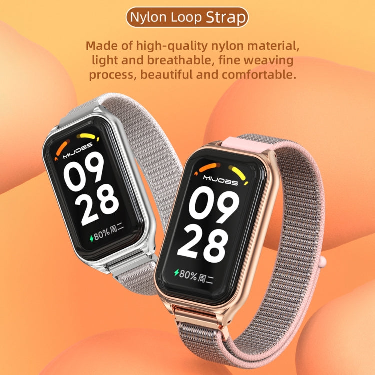 For Redmi Band 2 Mijobs Metal Shell Nylon Breathable Watch Band(Orange Gold) -  by MIJOBS | Online Shopping South Africa | PMC Jewellery