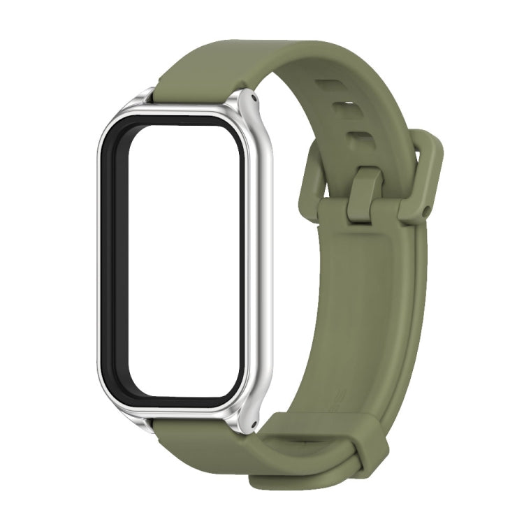 For Redmi Band 2 Mijobs Metal Shell Silicone Watch Band(Army Green Silver) -  by MIJOBS | Online Shopping South Africa | PMC Jewellery