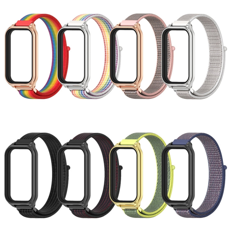 For Redmi Band 2 Mijobs Metal Shell Breathable Nylon Loop Watch Band(Colorful Silver) -  by MIJOBS | Online Shopping South Africa | PMC Jewellery