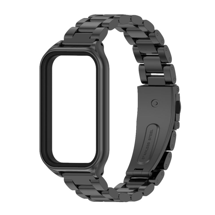 For Redmi Band 2 Mijobs Metal Shell + Three-Bead Stainless Steel Watch Band(Black) -  by MIJOBS | Online Shopping South Africa | PMC Jewellery