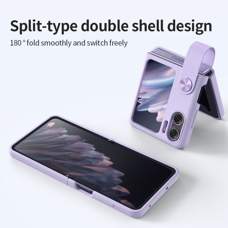 For OPPO Find N2 FlipNILLKIN Skin Feel Liquid Silicone Phone Case With Finger Strap(Purple) - Find N2 Flip Cases by NILLKIN | Online Shopping South Africa | PMC Jewellery