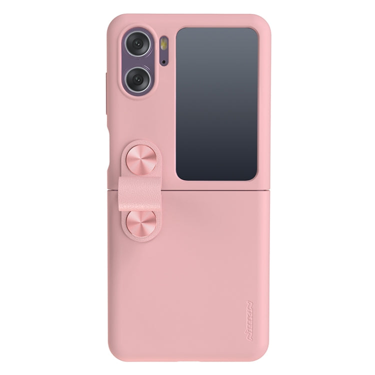 For OPPO Find N2 Flip NILLKIN Skin Feel Liquid Silicone Phone Case With Finger Strap(Pink) - Find N2 Flip Cases by NILLKIN | Online Shopping South Africa | PMC Jewellery