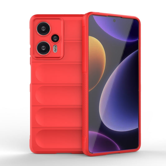 For Xiaomi Redmi Note 12 Turbo Magic Shield TPU + Flannel Phone Case(Red) - Xiaomi Cases by PMC Jewellery | Online Shopping South Africa | PMC Jewellery