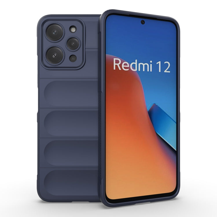 For Xiaomi Redmi 12 4G Magic Shield TPU + Flannel Phone Case(Dark Blue) - Xiaomi Cases by PMC Jewellery | Online Shopping South Africa | PMC Jewellery