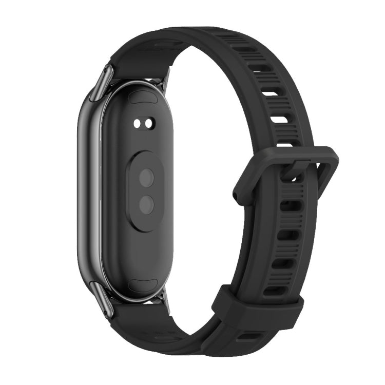 For Xiaomi Mi Band 8 Mijobs Flat Hole Breathable Silicone Watch Band(Black) -  by MIJOBS | Online Shopping South Africa | PMC Jewellery