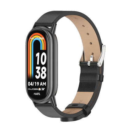 For Xiaomi Mi Band 8 Mijobs Microfiber PU Leather Watch Band(Black) -  by MIJOBS | Online Shopping South Africa | PMC Jewellery