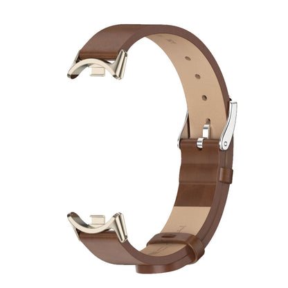 For Xiaomi Mi Band 8 Mijobs Microfiber PU Leather Watch Band(Brown Light Gold) -  by MIJOBS | Online Shopping South Africa | PMC Jewellery