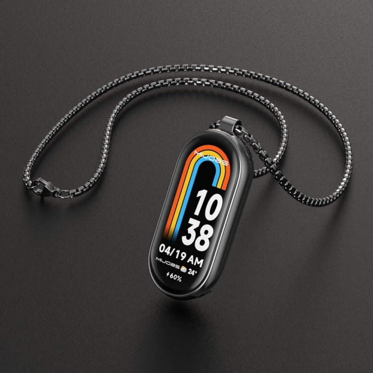 For Xiaomi Mi Band 8 Mijobs Metal Pendant Stainless Steel Watch Necklace(Black) -  by MIJOBS | Online Shopping South Africa | PMC Jewellery