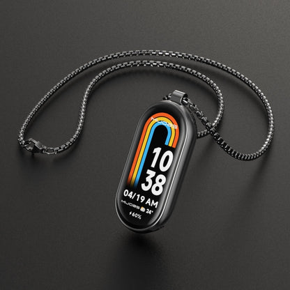 For Xiaomi Mi Band 8 Mijobs Metal Pendant Stainless Steel Watch Necklace(Black) -  by MIJOBS | Online Shopping South Africa | PMC Jewellery