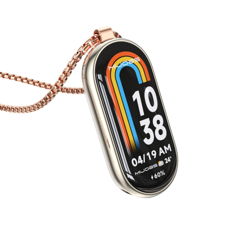 For Xiaomi Mi Band 8 Mijobs Metal Pendant Stainless Steel Watch Necklace(Rose Gold) -  by MIJOBS | Online Shopping South Africa | PMC Jewellery