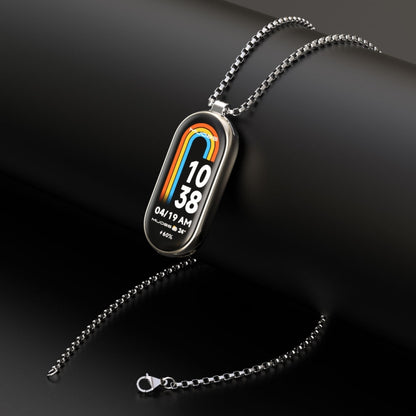 For Xiaomi Mi Band 8 Mijobs Metal Pendant Stainless Steel Watch Necklace(Silver) -  by MIJOBS | Online Shopping South Africa | PMC Jewellery