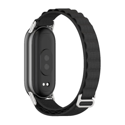 For Xiaomi Mi Band 8 Mijobs Nylon Breathable Watch Band(Black Silver) -  by MIJOBS | Online Shopping South Africa | PMC Jewellery