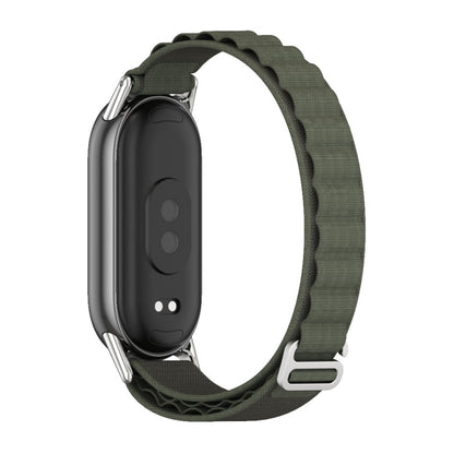 For Xiaomi Mi Band 8 Mijobs Nylon Breathable Watch Band(Green Silver) -  by MIJOBS | Online Shopping South Africa | PMC Jewellery