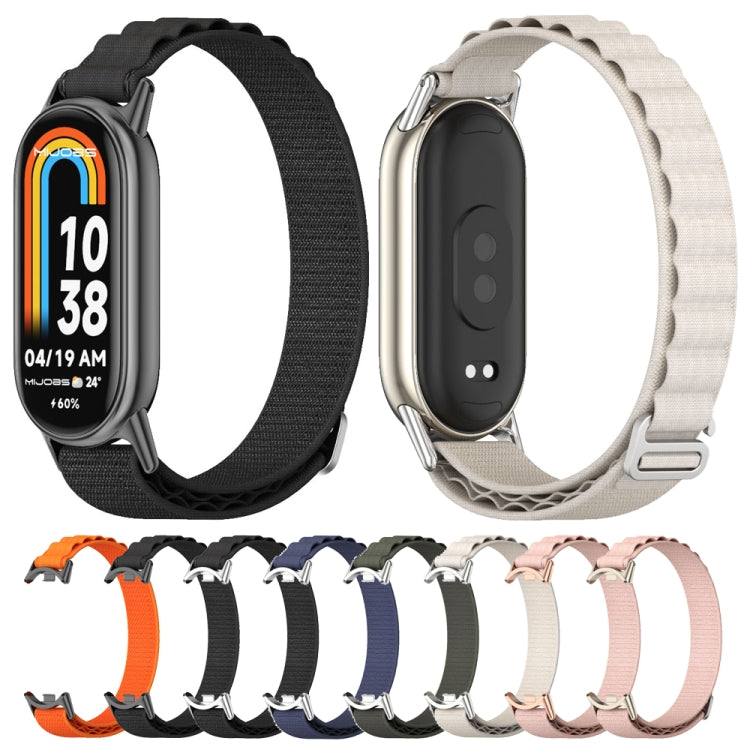 For Xiaomi Mi Band 8 Mijobs Nylon Breathable Watch Band(Blue Silver) -  by MIJOBS | Online Shopping South Africa | PMC Jewellery