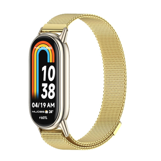 For Xiaomi Mi Band 8 Mijobs Milan Magnetic Metal Stainless Steel Watch Band(Gold+Light Gold) -  by MIJOBS | Online Shopping South Africa | PMC Jewellery