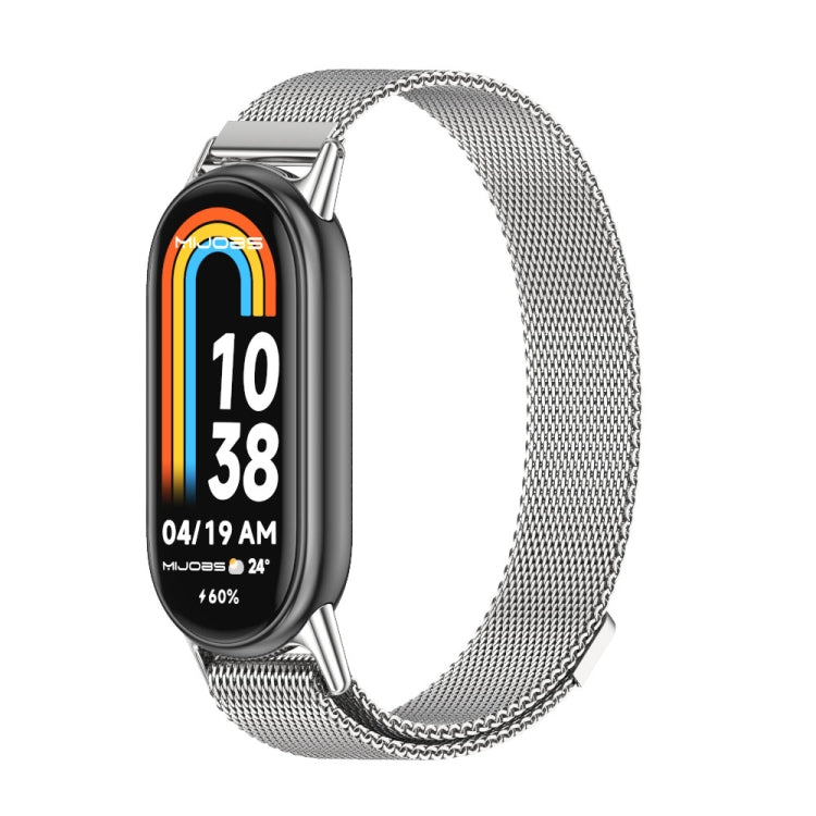 For Xiaomi Mi Band 8 Mijobs Milan Magnetic Metal Stainless Steel Watch Band(Silver) -  by MIJOBS | Online Shopping South Africa | PMC Jewellery