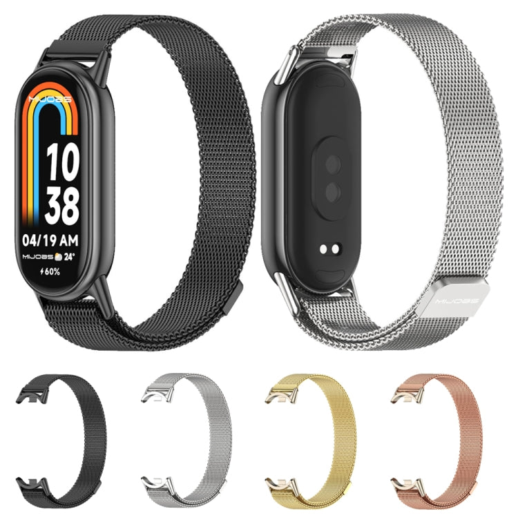 For Xiaomi Mi Band 8 Mijobs Milan Magnetic Metal Stainless Steel Watch Band(Silver) -  by MIJOBS | Online Shopping South Africa | PMC Jewellery