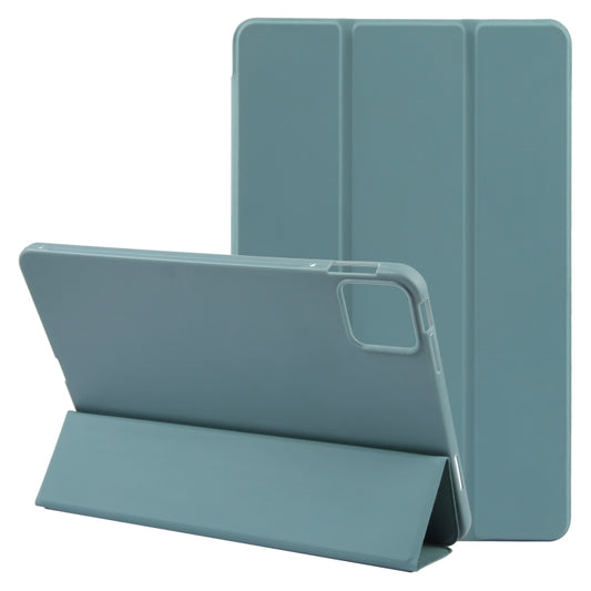 For Xiaomi Pad 6 / Pad 6 Pro Three-fold Holder Flip Tablet Leather Case(Dark Green) -  by PMC Jewellery | Online Shopping South Africa | PMC Jewellery