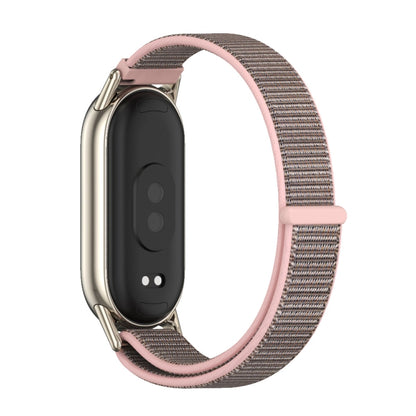 For Xiaomi Mi Band 8 Mijobs Breathable Nylon Loop Watch Band(Pink Light Gold) -  by MIJOBS | Online Shopping South Africa | PMC Jewellery