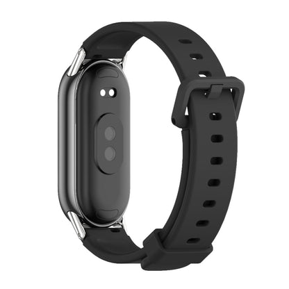 For Xiaomi Mi Band 8 Mijobs Silicone Breathable Watch Band(Black Silver) -  by MIJOBS | Online Shopping South Africa | PMC Jewellery