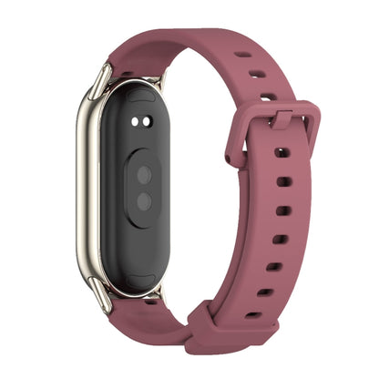 For Xiaomi Mi Band 8 Mijobs Silicone Breathable Watch Band(Wine Red+Light Gold) -  by MIJOBS | Online Shopping South Africa | PMC Jewellery