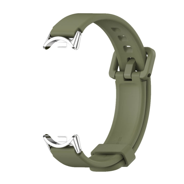 For Xiaomi Mi Band 8 Mijobs Silicone Breathable Watch Band(Army Green+Silver) -  by MIJOBS | Online Shopping South Africa | PMC Jewellery