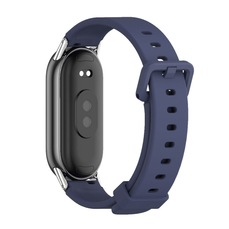 For Xiaomi Mi Band 8 Mijobs Silicone Breathable Watch Band(Midnight Blue+Silver) -  by MIJOBS | Online Shopping South Africa | PMC Jewellery