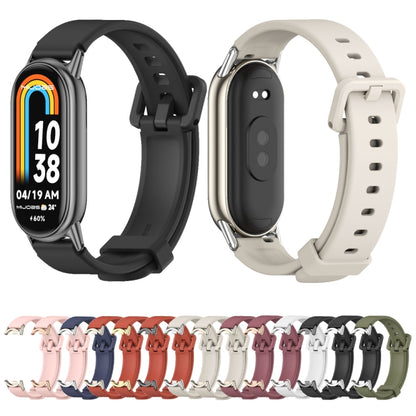 For Xiaomi Mi Band 8 Mijobs Silicone Breathable Watch Band(Army Green+Silver) -  by MIJOBS | Online Shopping South Africa | PMC Jewellery