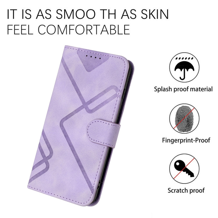 For Huawei Y6 2019 Line Pattern Skin Feel Leather Phone Case(Light Purple) - Huawei Cases by PMC Jewellery | Online Shopping South Africa | PMC Jewellery