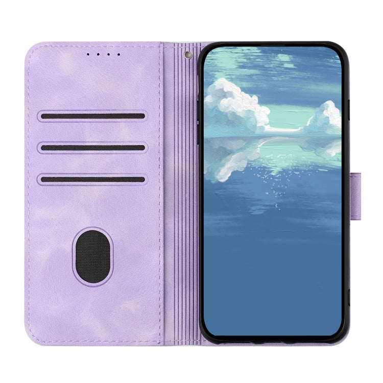 For Honor 8S Line Pattern Skin Feel Leather Phone Case(Light Purple) - Honor Cases by PMC Jewellery | Online Shopping South Africa | PMC Jewellery