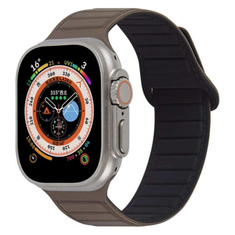 For Apple Watch 8 41mm Loop Magnetic Silicone Watch Band(Coffee Black) - Watch Bands by PMC Jewellery | Online Shopping South Africa | PMC Jewellery