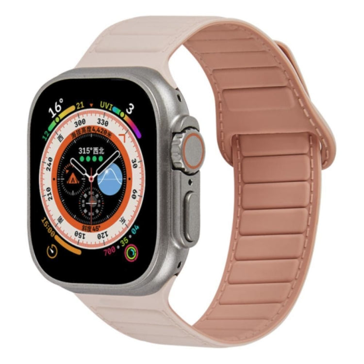 For Apple Watch 7 41mm Loop Magnetic Silicone Watch Band(Pink) - Watch Bands by PMC Jewellery | Online Shopping South Africa | PMC Jewellery