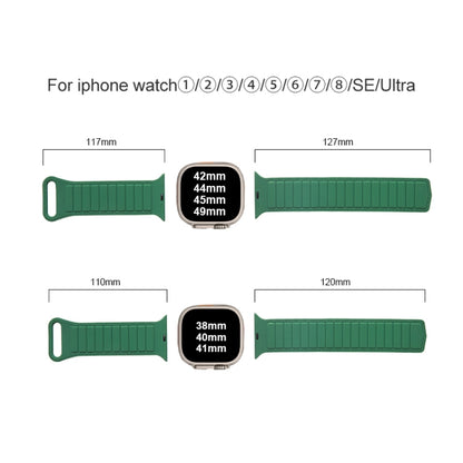 For Apple Watch SE 40mm Loop Magnetic Silicone Watch Band(Black White) - Watch Bands by PMC Jewellery | Online Shopping South Africa | PMC Jewellery