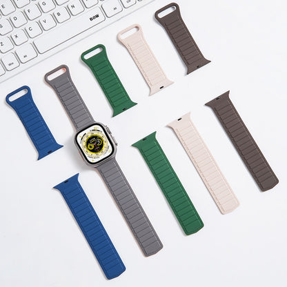 For Apple Watch 38mm Loop Magnetic Silicone Watch Band(Coffee Black) - Watch Bands by PMC Jewellery | Online Shopping South Africa | PMC Jewellery