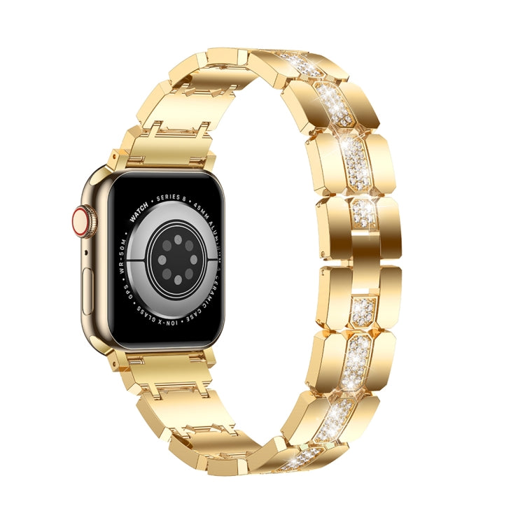 Diamond Metal Watch Band For Apple Watch SE 2022 40mm(Gold) - Watch Bands by PMC Jewellery | Online Shopping South Africa | PMC Jewellery